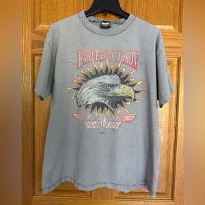 Vintage Harley Davidson Eagle Graphic Single Stitch Tee | Unisex Large